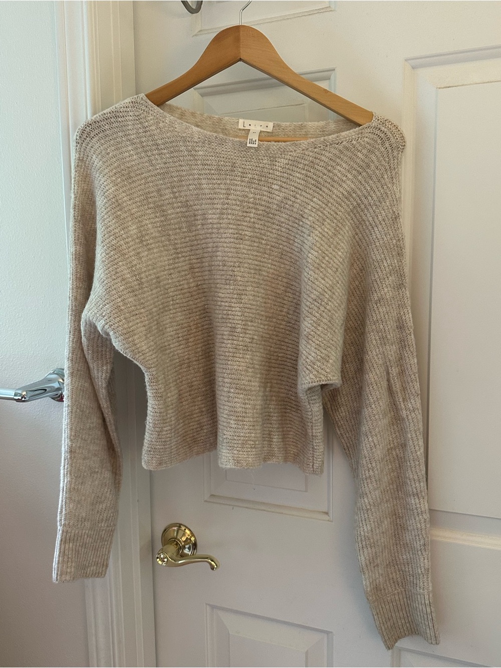 Leith ribbed off shoulder sweater